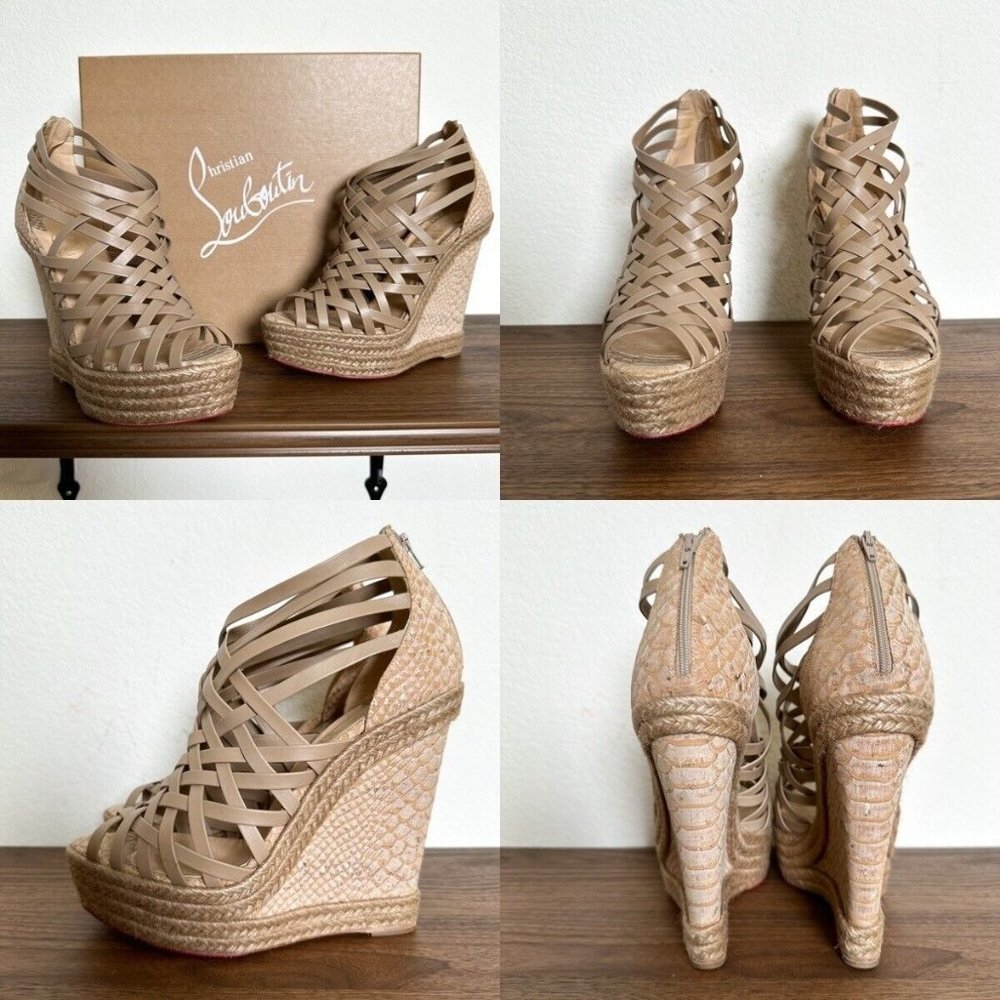 Christian Louboutin Tan Wedges